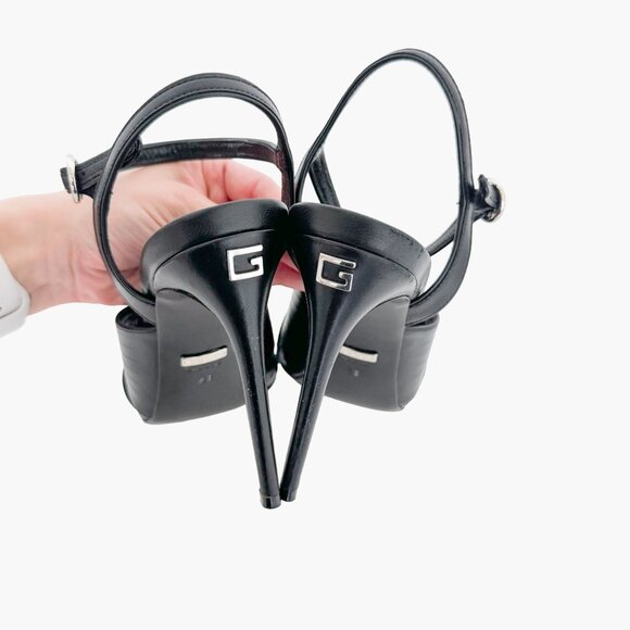 Gucci Betsey 105 Criss-Cross Strap Sandals EU 38 US 8 Black Leather High Heel - Picture 6 of 16